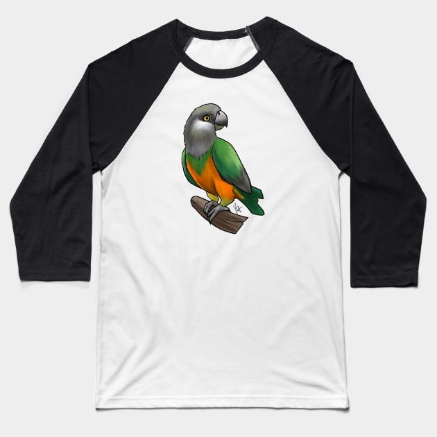 Bird - Senegal Parrot - Orange Bellied Baseball T-Shirt by Jen's Dogs Custom Gifts and Designs